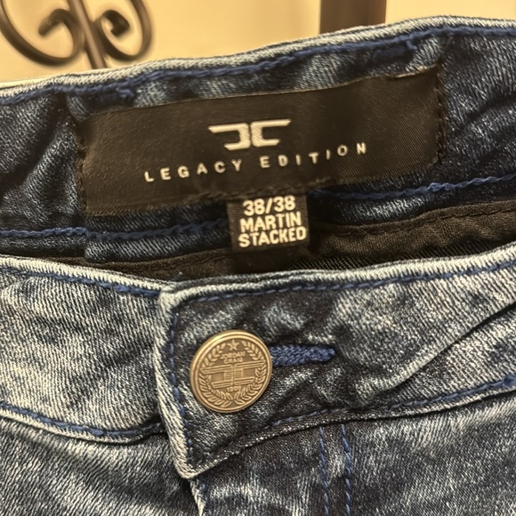 Men’s blue jeans like new two toned and patched in some areas - Picture 2 of 15